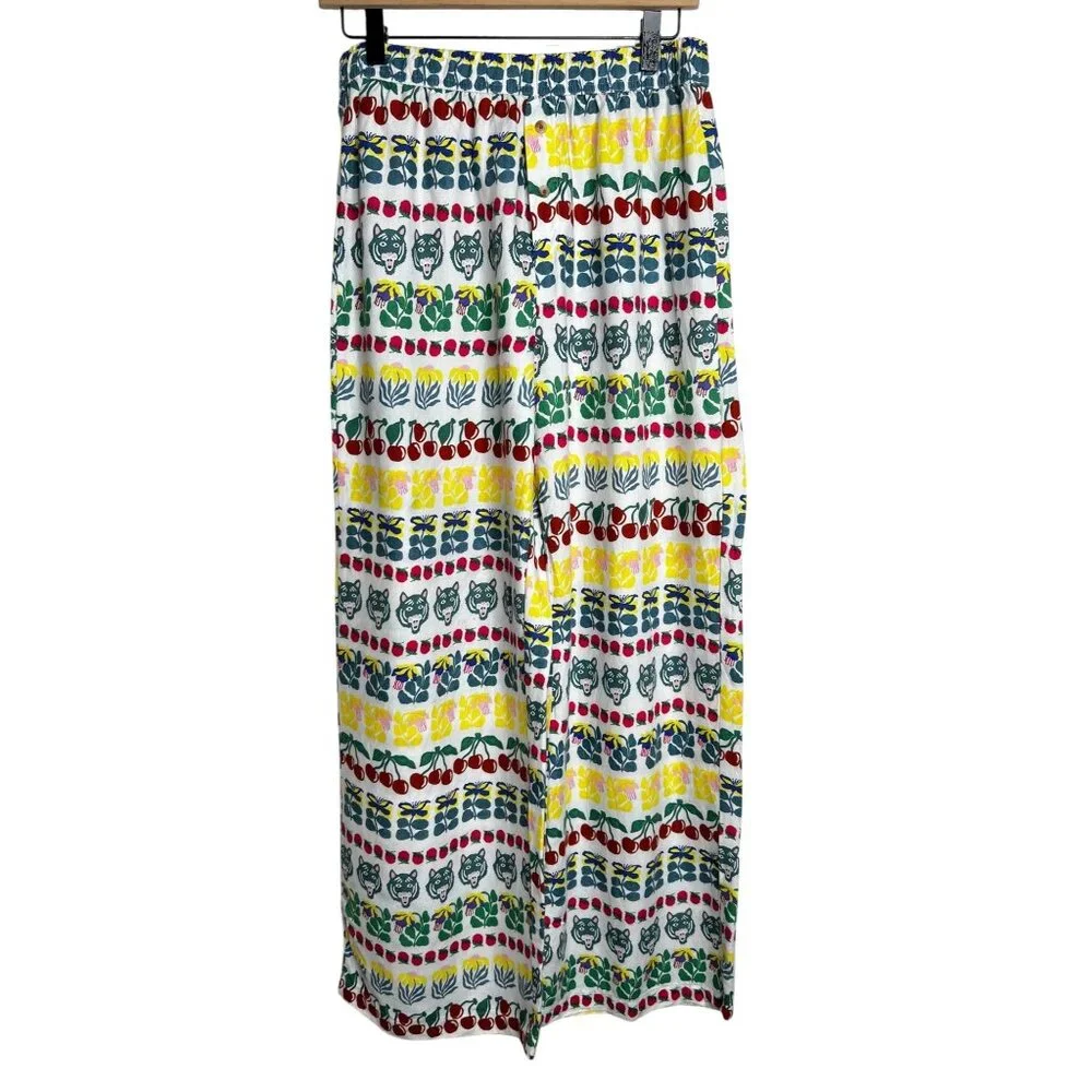 Anthropologie X Liv Lee Wild Tiger Print Flannel Pajama Sleep Pants Multicolor S
